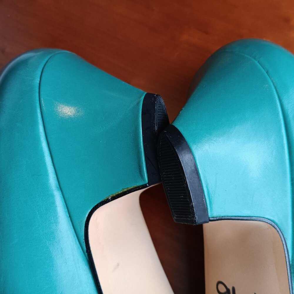 Women's Turquoise Almond Toe Low Heel Ballet by VANELI - Picture 12 of 14